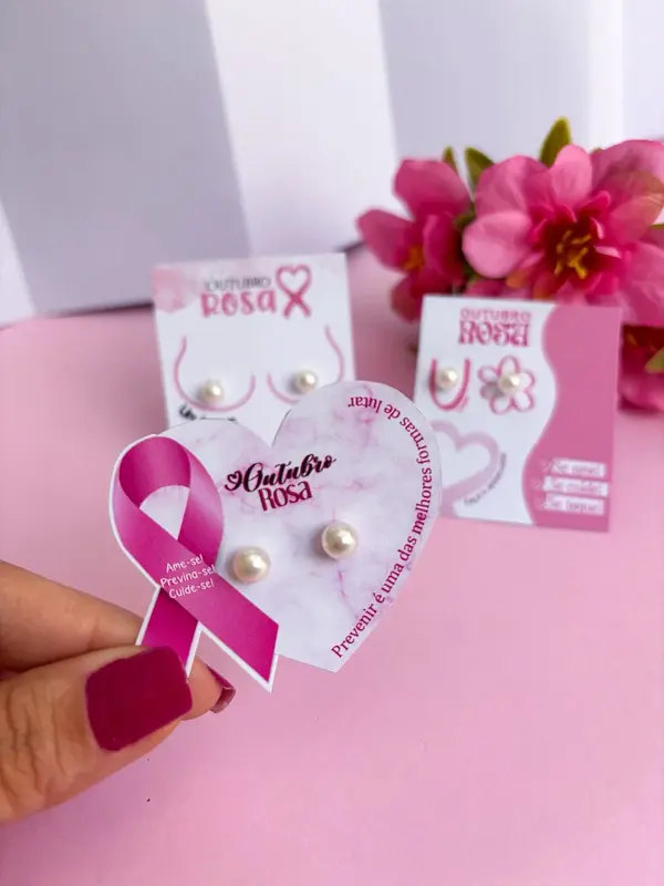 Brinco Pérola | Outubro Rosa